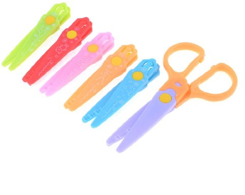 Ruilogod Cutters Zigzag Craft dekorativa plast Sax 6 st Färgglada