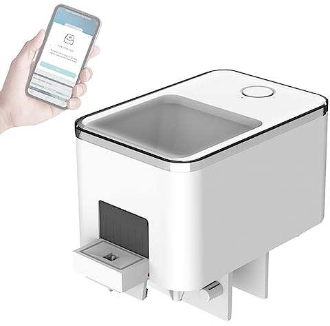 Weytoll Alimentador automático de peces para acuario, temporizador inteligente WiFi, comedero de peces dorados con gran capacidad de 100 ml y control de aplicación de teléfono móvil, adecuado para una