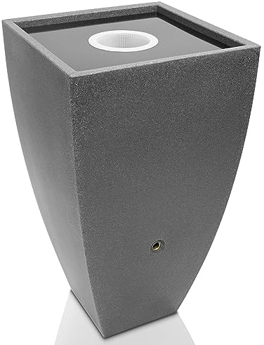 YourCasa Regentonne 200 Liter [PureFlow] mit Metallgewinde und Filterkorb- Regenfass Frostsicher aus Kunststoff - Regenwassertonne - Regenwassertank Garten Wassertank Regensammler (Anthrazit)