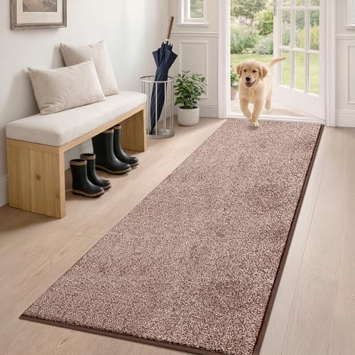 PURRUGS Zerbino cattura sporco, 60 x 150 cm, antiscivolo, lavabile in lavatrice, tappetino di benvenuto super assorbente, per porta d'ingresso, porta sul retro, corridoio, scarpe e zampe bagnate