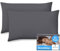 Kissenbezug 40x70 Dunkelgrau, 2-er Set Kissenbezüge, Premium Mako-Baumwolle, Kopfkissen-Bezug für 70x40 Kissen, Pillow Cover für Seitenschläferkissen/Nackenkissen, Oeko-TEX Zertifiziert