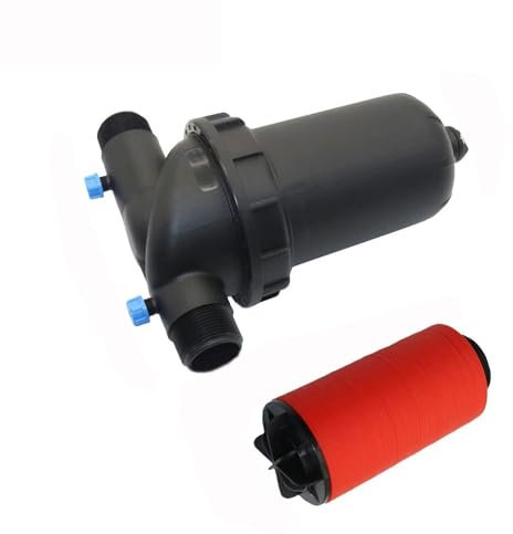 Water Filter, 120 Mesh Disc Garden Irrigation System Strainer 1.25 1.5 2 Male Thread Hose Pipe Water Pump Filtering Impurities Black(2 inch)