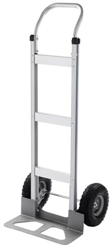 Carretilla de Mano de Aluminio, Carretilla con Asa y 2 Ruedas Antideslizantes, Carro de Plataforma con Capacidad de 200 kg. Ideal para Transporte en Almacén, Supermercado, Jardín, Mudanzas