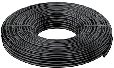 Pawfly 15 M Tubo de riego por goteo, 4-6 mm Tubería de distribución para sistema de riego, Línea de Micro PVC negro, Rollo de manguera para jardín, Pieza de riego por goteo