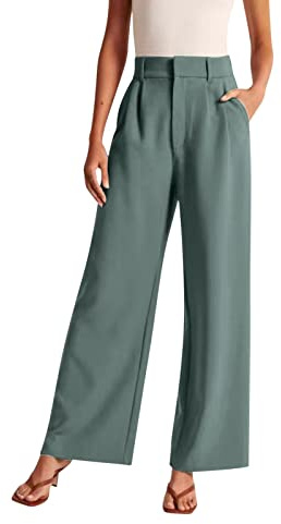 Pantalon De Travail Femme à Taille Haute- Pantalon Tailleur Femme Grande Taille Tendance LâChe Pantalons Large Casual Coupe AjustéE Fluide Classics Pants De Bureau Affaires Quotidien