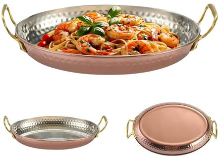 Padella per Paella,Padella in acciaio inox per frutti di mare - Pentola senza rivestimento con due manici per principianti Cucina Campeggio Pasti in Famiglia Feste a Casa