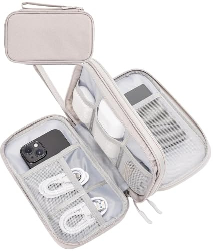'FAVIAN Organizer Elettronico da Viaggio a 3 Strati – Custodia Portatile per Gadget e Accessori | Impermeabile & Imbottito | Scomparti per Cavi, Power Bank, SD