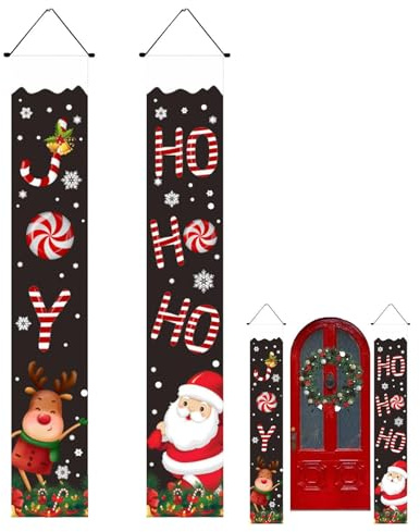 Banderolas de Navidad de Exterior - Navideños Para Entrada - Diseño Con Letras De Dibujos Animados Para Decoración De Fiestas Para Entrada De Cafetería Restaurante Jardín