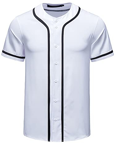 Herren Baseball Mesh Jersey Maillot de Baseball Chemise Baseball Homme Tee Shirt de Sport pour Homme Femme Adolescent