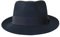 Borges & Scott B&S Premium Doyle - Teardrop Fedora Hut - 100% Wollfilz - perfekt zum Reisen - was-serabweisend - Unisex - 58cm Schwarz