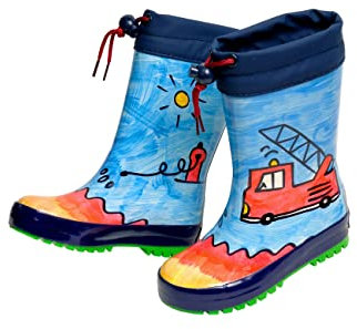 Gummistiefel FEUERWEHR für Jungen mit Winterfutter