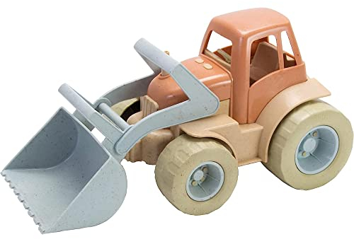 Dantoy - Bio Traktor – Ab 2 Jahre - Der Traktor ist EIN in Dänemark hergestelltes Spielzeug - Aus Biokunststoff - Großer Frontlader - Für Fantasievolle Rollenspiele - Maschinenwaschbar