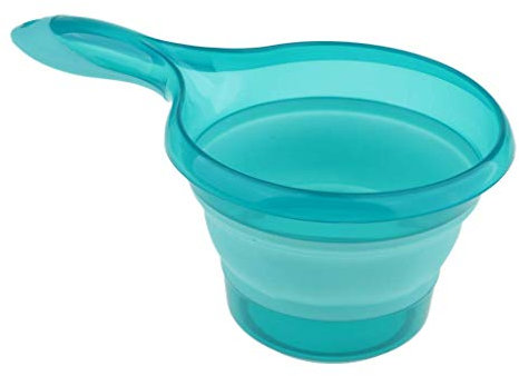 Tubayia Faltbar Schöpflöffel Saunakelle Schöpfkelle für Küche, Badezimmer, Camping, Sauna (Blau)