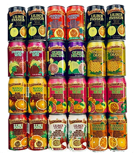 Hawaiian Sun Premium Tropical Juice Drink Party Bundle of 10 Assorted Flavors (24 Cans Total) - SET OF 2