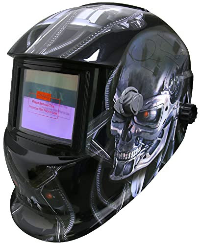 Zorax Auto Darking Welding Helmet (Metal), Large View, Solar & Battery Powered, Grinding Function, DIN9~13 Shade, Safety Gear