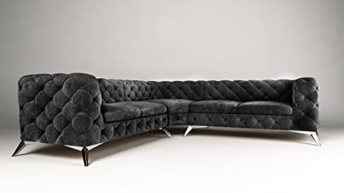 Lyxig Regency Chesterfield 2 x 2 hörnsoffa (grå)