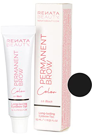 Renata Beauty Augenbrauenfarbe - Premium Augenbrauen-Färbemittel - 15 ml anpassbaresund langanhaltende Augenbrauen-Farbe für 4 Wochen - sicher und sanft - in 4 Farben erhältlich [Schwarz]