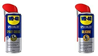WD-40 44217 Spray Grease - Displaces Water - Smart Straw - 400 ml Bundle with Silicone by WD-40 Specialist - Displaces Moisture - Use on Rubber, Wood, Metal- Smart Straw - 400 ml