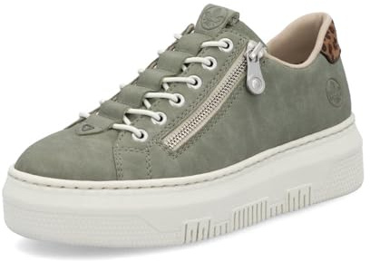 Rieker Women Trainers M1952, Ladies Low-Tops,Removable Insole,Low Shoe,Street Shoes,Leisure,Sporty,Green (grün / 52),41 EU / 7.5 UK