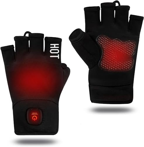uncn Beheizte Handschuhe Fingerlos für Frauen Mann Arbeit Touchscreen Handschuhe für Winter Kaltes Wetter Wiederaufladbare Elektrik
