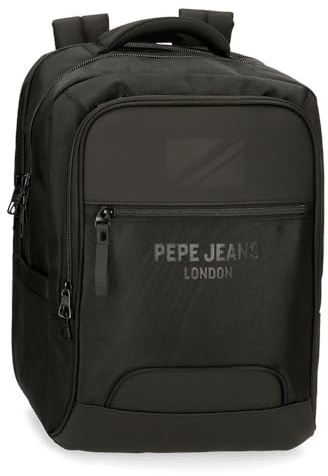 Pepe Jeans Bromley Laptop-Rucksack, Schwarz, 31 x 44 x 15 cm, Polyester, 20,46 l, Schwarz, Talla única, laptoprucksack