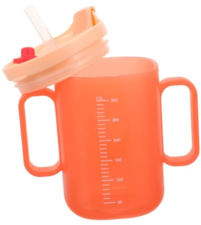 GOOHOCHY Baby Learning Cup with Measurement Scale and Silicone Straw Toddler Drinking Cup with Ergonomic Handles for Water Milk Soup Lightweight Reusable Training for Kids