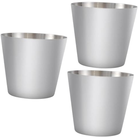 Ciieeo 3st Pommes-frites-becher Edelstahlsoße Utensilienhalter Aus Edelstahl Pommes-frites-halter Edelstahlbecher Wasserbecher Snack-korb Eiswürfel Stapelbar Cutter Kind