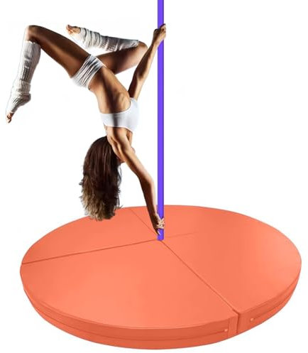 Pole Dance Skyddsmatta Vikbar Stolpkrockmatta för Poledance, Krockkudde för Stripperstång Vadderad, Bärbar Skyddsmatta för Luftfitness och Dansrutiner(Orange,160cmx5cm(63inx2in))