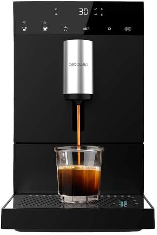 Cecotec Cafetera Superautomática Compacta Cremmaet Compact, 19 Bares, Sistema Thermoblock, Grano recién molido con Plug&Play, Depósito 150gr café con molinillo, 1,1 L agua