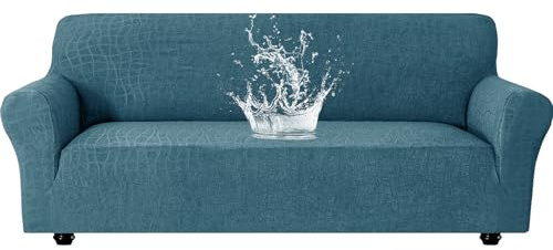 Ystyle Sofföverdrag Med Armstöd 4-Sits, Vattentätt Stretch Pet Soff Cover Töjbart överdrag, Avtagbar Halkskydd Fåtöljöverdrag Möbel Maskintvättbar, Sofföverkast För Vardagsrummet, Påfågelblå