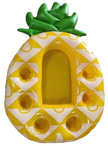 Stakee Porte-Boissons Gonflable 2 en 1 pour Ananas, 7 Trous, Grande Capacité, Accessoires De Piscine