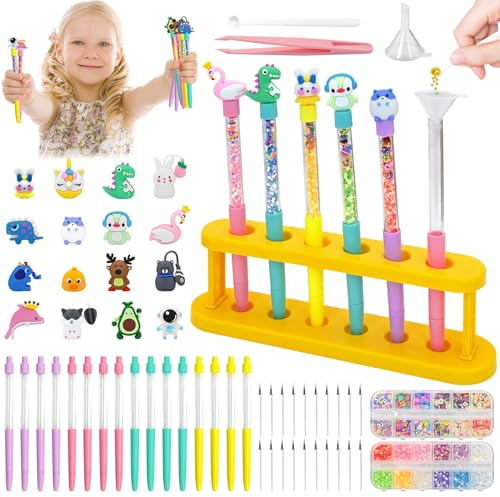 FEMBW Fabrique a Stylo, 16 Stylo 3D Enfant avec 80 Accessoires, Kit de Loisir Creatif Enfant, Activités Manuelles Enfants 5 7 9 10 Ans, Cadeau Anniversaire Fille Garcon