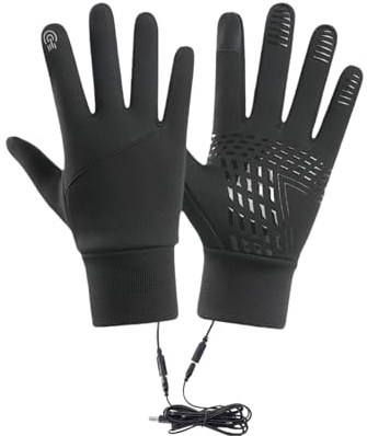 Gants chauffants pour homme | Chauffe-mains thermiques pour écran tactile – Mitaines imperméables pour adultes, hommes, femmes, personnes âgées, textos, conduite, cyclisme, randonnée, camping