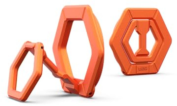 UAG Magnetic Phone Ring Stand, MagSafe Compatible, Burnt Orange | Metal Finger Ring Grip, 360 Rotation, Adjustable Kickstand, Ultra-Strong Magnetic Hold, Collapsible, Non-Slip Grip