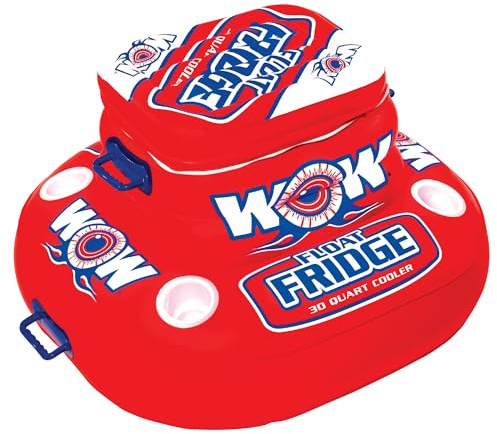 WOW Sports Inflatable Float Fridge Cooler - 30 qt - 4 Cup Holders