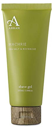 Arran Sense of Scotland Machrie Shaving Gel for Men 100ml, Sea Salt | Low Foaming for Precise Results, Moisturising Formula, Clary Sage and Rockrose Notes, Clean Comfortable Shave