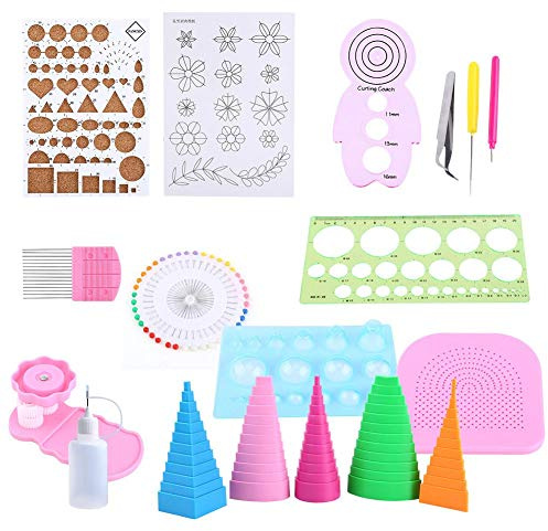 Kit Rotolo Carta Quilling, Regola Degli Strumenti Scanalati Righello e Forniture Fai-da-te Strumento di Disegno Artigianale Per la Decorazione Divertente di Natale Educativo