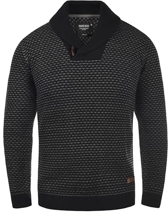 Indicode Copent Pull en Grosse Maille Pull-Over Tricot pour Homme, Taille:L, Couleur:Black (999)