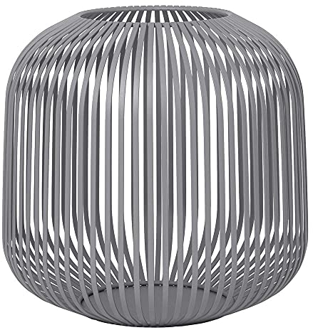 blomus Laterne Lito | Steel Gray | Größe M | 28L x 28B x 27H cm | Kerzenhalter Dunkelgrau | Windlicht aus Edelstahl | Laterne Deko | Indoor Windlicht Medium