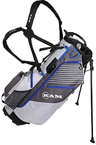 Ram Golf FX 14 Divider Stand Carry Bag, Grey/Grey/Blue