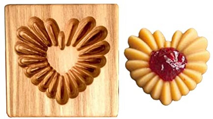 Timbri per biscotti in legno, 3D Set di Stampi Biscotti, per biscotti, cioccolato, stampini in rilievo, decorazione per torte (O)