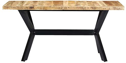 Gecheer Industriell design matbord - 160x80x75 cm - Mangoträ & stål