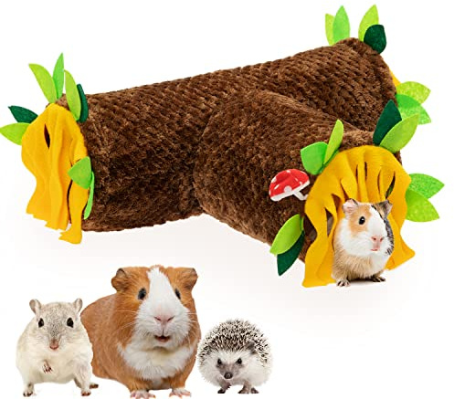 ORZECHKO Guinea Pig Hideout - 3 Way Collapsible Small Animal Tunnel Tubes Toy for Rat Hamster Guinea Pig Hedgehog Chinchilla Lizard Baby Rabbit - Playing Sleeping Resting Guinea Pig Cage Accessories