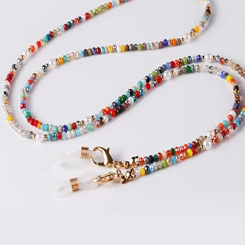 SOREZE Perles colorées Masque Sangle Collier Lunettes chaîne Porte-Lunettes Lunettes de Soleil lanière pour Femmes Filles Lunettes Cordon
