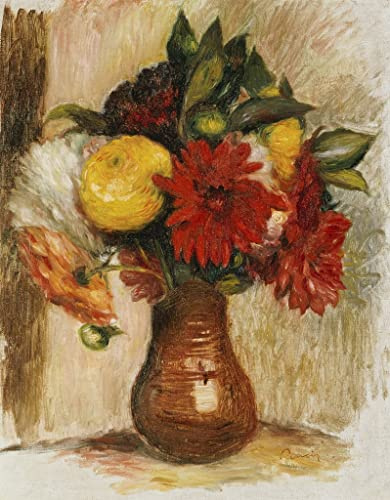 ZVLYVHSK Famous Painting Photo Painting Prints Artwork Pictures Bouquet of flowers in a stone jug by Pierre auguste renoir Pictures Printed for Office Decor 60x90cm