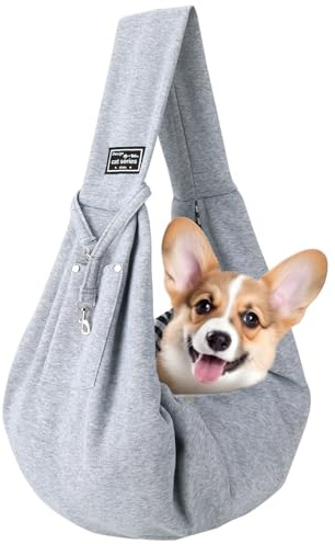 Zuimei Puppy Sling Puppy Carrier Hand-Free Dog Sling Carrier (Grey) | Puppy Carrier Sling, Puppy Sling Carrier Small Dog, Dog Carriers For Small Dogs, Secure Safety Design