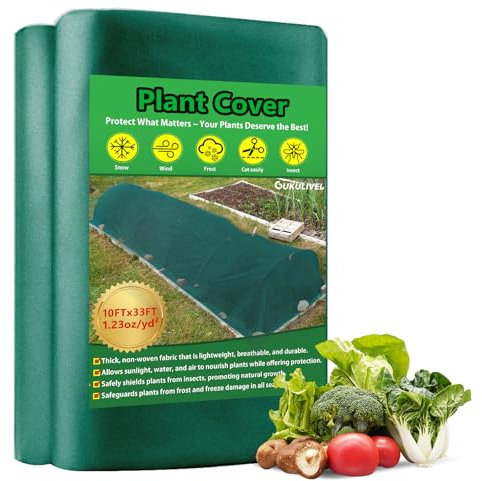 GUKULIVEL Housse de protection contre le gel, 3 x 10 m, couverture verte contre le gel pour l'hiver, tissu de 35 g/m², housse de protection contre le gel, respirante pour plantes d'extérieur