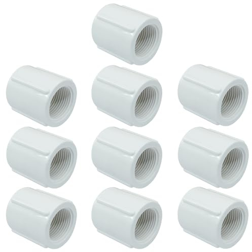 Zorveiio 3/4 Inch Female to Female Threaded PVC Fittings, 10 Pcs
