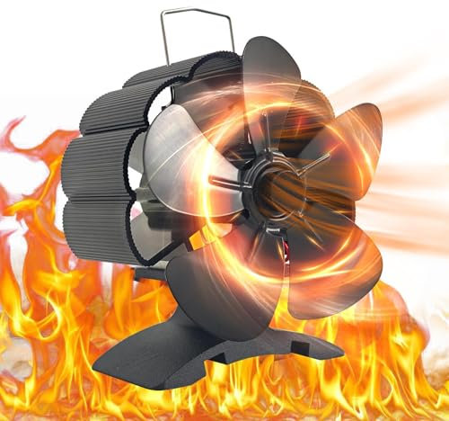 Ventilatore per forno a calore – senza elettricità – Ventilatore termico ad alta efficienza 'aria per stufe a legna, distribuzione del calore a risparmio energetico per camini di casa e cabina