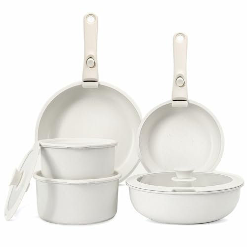 GiPP Set de Casseroles et Poêles en Céramique Antiadhésif - 11 Pièces avec Poignées Détachables, Sans Produits Toxiques, Compatible Induction, Four et Lave-vaisselle